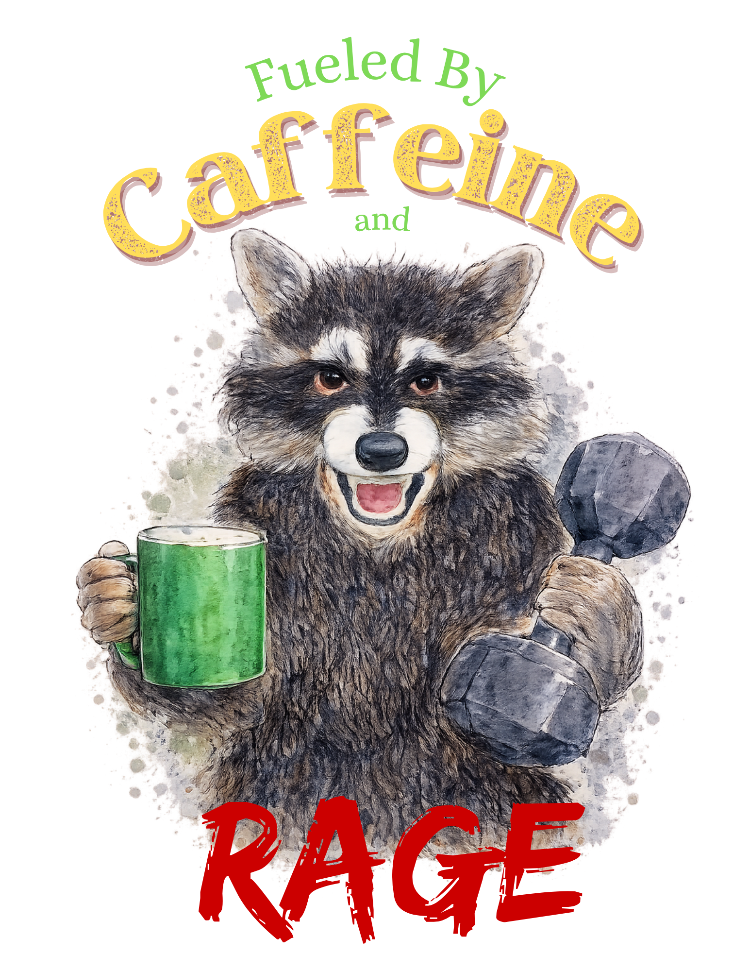 Art T Shirt: Caffeine and Rage T-Shirt or Tank